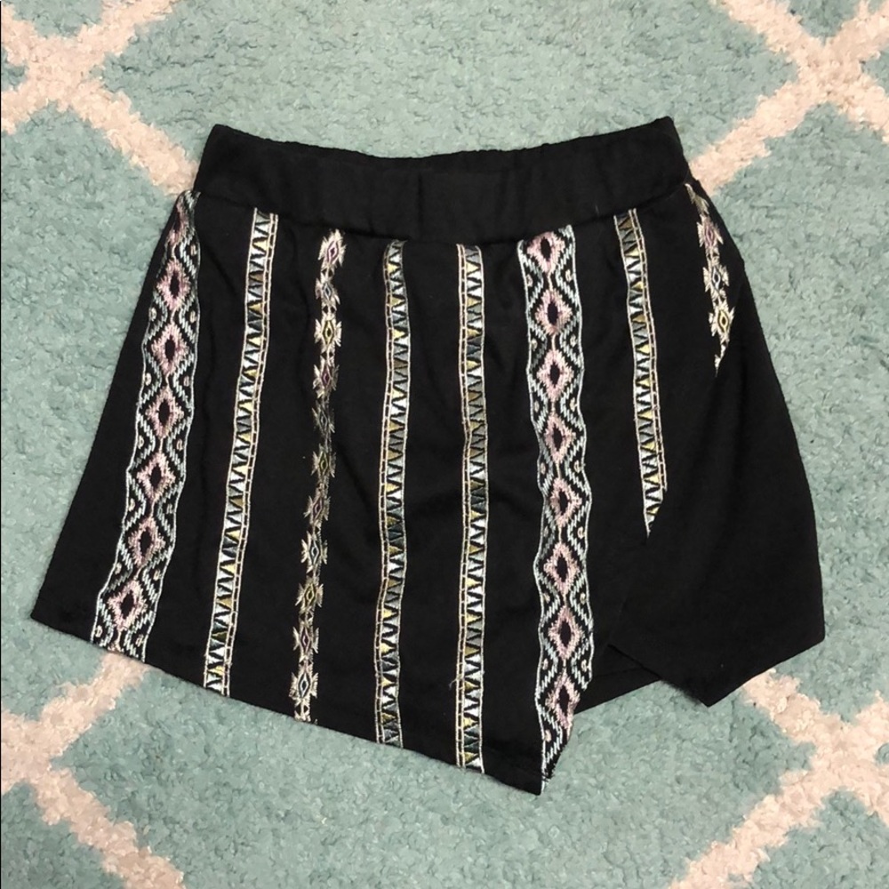 Black Skort with Pattern